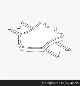 Shield with ribbon icon in isometric 3d style on a white background . Shield with ribbon icon, isometric 3d style