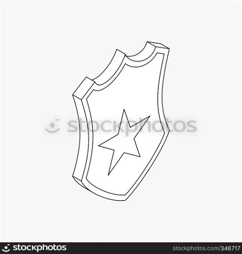 Shield with star icon in isometric 3d style on a white background . Shield with star icon, isometric 3d style