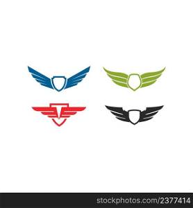 shield with wing logo vector icon illustration design