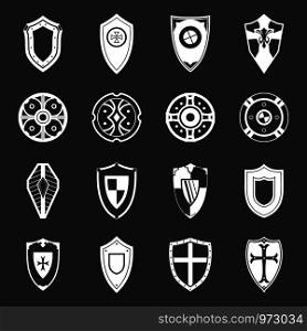 Shields set vector white isolated on grey background . Shields set grey vector