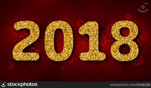 Shimmering Background with Golden Dust for 2018 Happy New Year. Shimmering Background with Golden Dust for 2018 Happy New Year - Illustration Vector