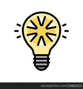shine light bulb color icon vector. shine light bulb sign. isolated symbol illustration. shine light bulb color icon vector illustration