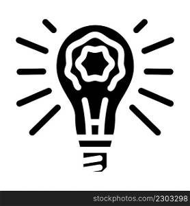 shine light bulb glyph icon vector. shine light bulb sign. isolated contour symbol black illustration. shine light bulb glyph icon vector illustration