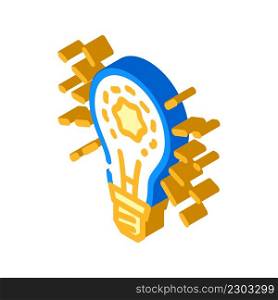shine light bulb isometric icon vector. shine light bulb sign. isolated symbol illustration. shine light bulb isometric icon vector illustration