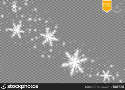 Shine white snowflake with glitter isolated on transparent background. Christmas decoration with shining sparkling light effect. Vector. Shine white snowflake with glitter isolated on transparent background. Christmas decoration with shining sparkling light effect. Vector eps 10