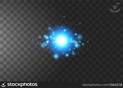 Shining blue stars isolated on transparent background. Vector illustration. Shining blue stars isolated on transparent background. Vector illustration.