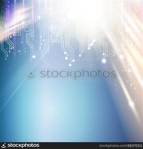 Shining circuit background for your technical design. Vector illustration.