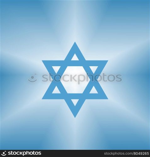 shining david star abstract blue background