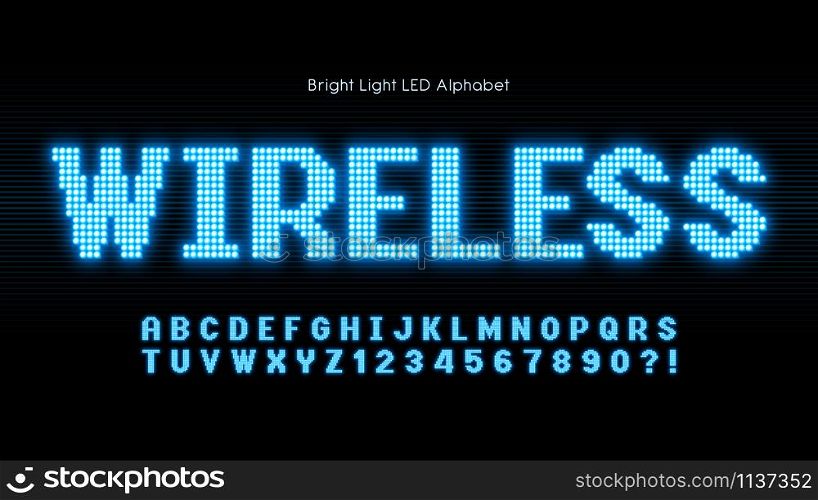Shining LED light alphabet, extra glowing font. Exclusive swatch color control.. Shining LED light alphabet, extra glowing font.