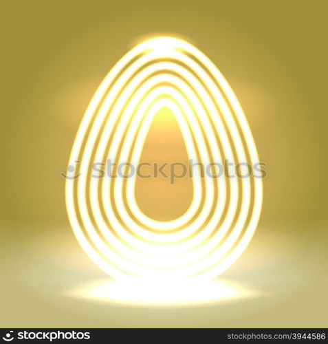 Shining wire contour shape egg warm background