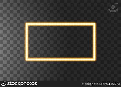 Shining yellow led vector rectangle frames, neon illumination on transparent background. Glowing decorative rectangle tapes of diode ecological lamps light effect for banners, web-sites.. Shining yellow led vector rectangle frames, neon illumination on transparent background. Glowing decorative rectangle tapes of diode ecological lamps light effect for banners, web-sites