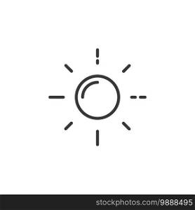 Shinnig sun thin line icon. Isolated outline weather vector illustration