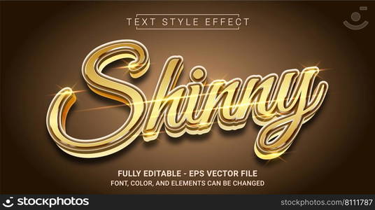 Shinny Text Style Effect. Editable Graphic Text Template.