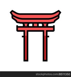 shinto religion color icon vector. shinto religion sign. isolated symbol illustration. shinto religion color icon vector illustration