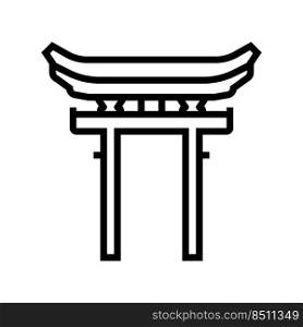 shinto religion line icon vector. shinto religion sign. isolated contour symbol black illustration. shinto religion line icon vector illustration