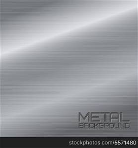 Shiny abstract metal background with steel silver chrome surface vector illustration