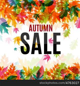 Shiny Autumn Leaves Sale Background Vector Illustration EPS10. Shiny Autumn Leaves Sale Background Vector Illustration