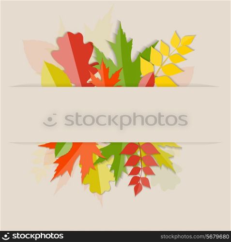 Shiny Autumn Natural Leaves Background. Vector Illustration. EPS10