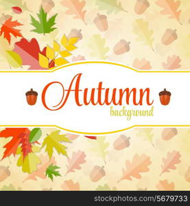 Shiny Autumn Natural Leaves Background. Vector Illustration. EPS10