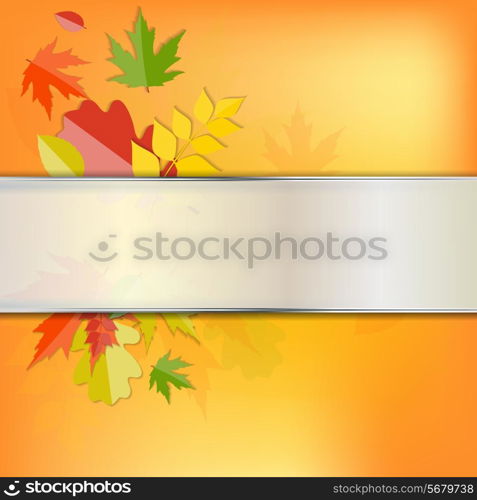 Shiny Autumn Natural Leaves Background. Vector Illustration. EPS10