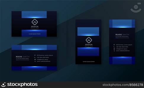 shiny blue attractive business card template design