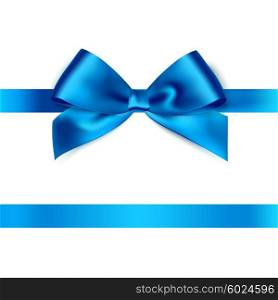 Shiny blue satin ribbon on white background. Shiny blue satin ribbon on white background. Vector