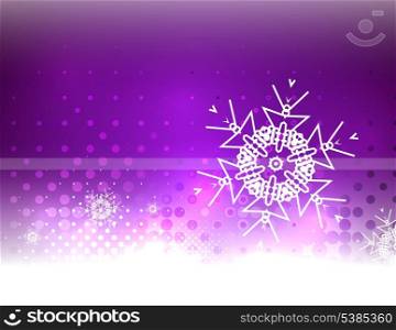 Shiny bright abstract snowflake Christmas background