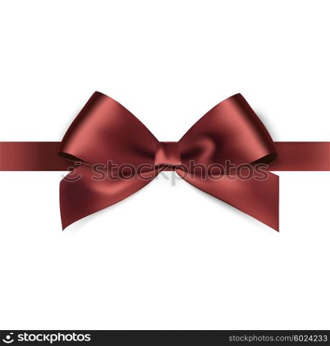 Shiny brown satin ribbon on white background. Shiny brown satin ribbon on white background. Vector