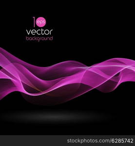 Shiny color smoke waves over dark vector backgrounds