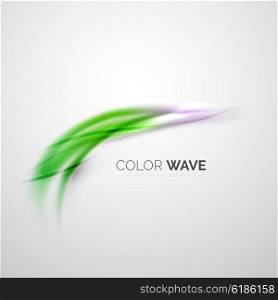 Shiny color wave isolated on white, lines with light effects