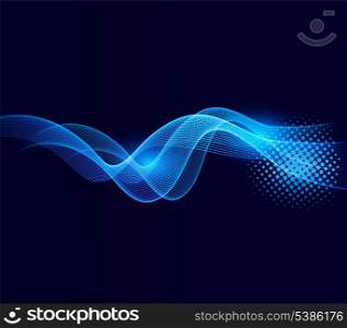 Shiny color waves over dark vector backgrounds