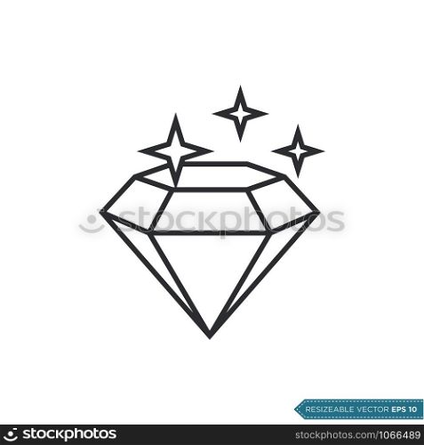 Shiny Diamond Trendy Icon Vector Template Design Illustration Design