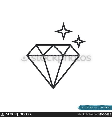 Shiny Diamond Trendy Icon Vector Template Design Illustration Design