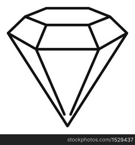 Shiny game diamond icon. Outline shiny game diamond vector icon for web design isolated on white background. Shiny game diamond icon, outline style