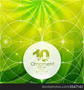 Shiny geometric ornamental abstract green background