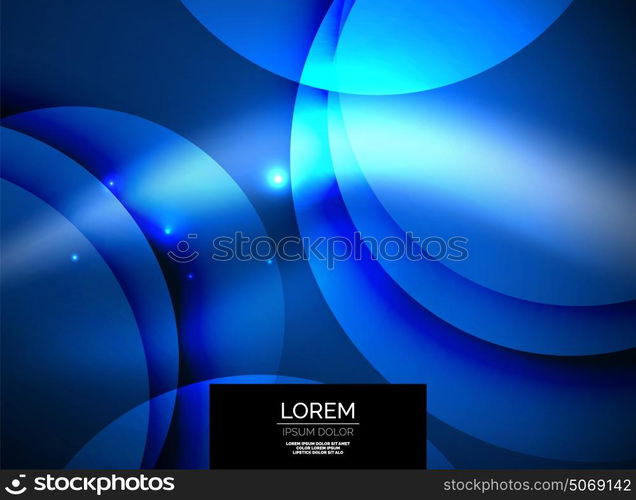 Shiny glowing glass circles, modern futuristic background template. Shiny glowing glass circles, modern futuristic abstract background circle template, vector illustration