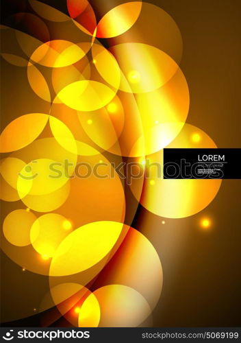 Shiny glowing glass circles, modern futuristic background template. Shiny glowing glass circles, modern futuristic abstract background circle template, vector illustration