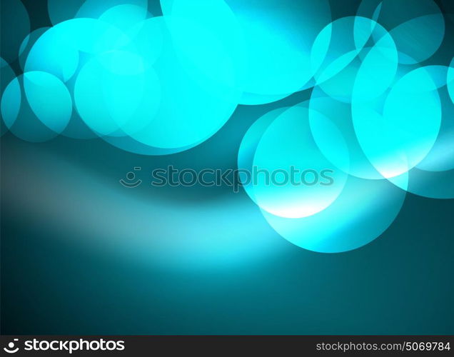 Shiny glowing glass circles, modern futuristic background template. Shiny glowing glass circles, modern futuristic abstract background circle template, vector illustration