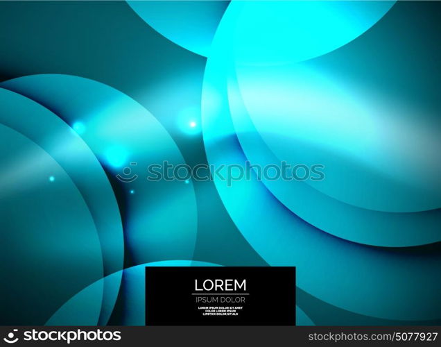 Shiny glowing glass circles, modern futuristic background template. Shiny glowing glass circles, modern futuristic abstract background circle template, vector illustration