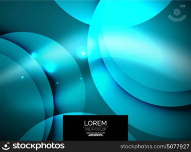 Shiny glowing glass circles, modern futuristic background template. Shiny glowing glass circles, modern futuristic abstract background circle template, vector illustration