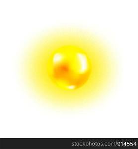 Shiny gold sun isolated on white background. Creative solar icon set isolated on white background. Vector illustration for your design.