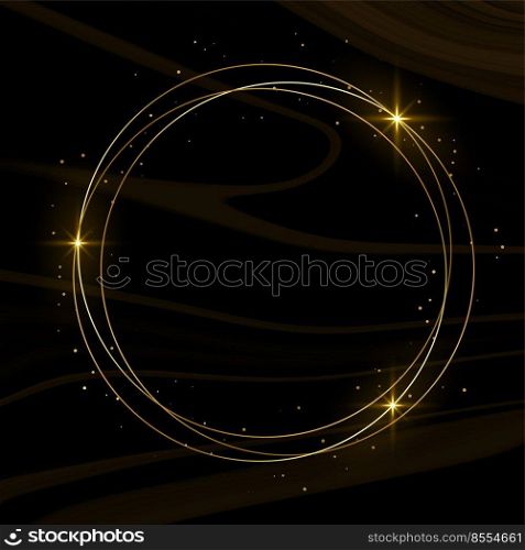 shiny golden frame with sparkles black background design