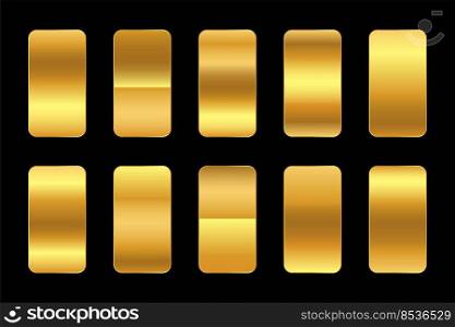 shiny golden gradient collection of ten