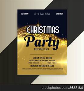 shiny golden premium christmas invitation party flyer template