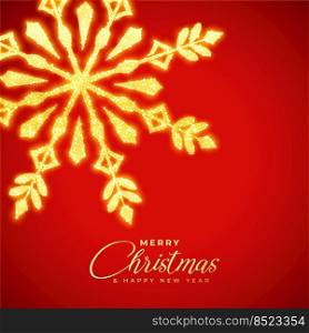 shiny golden snowflakes on red background for christmas season