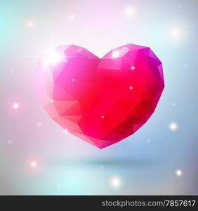 Shiny heart gem symbol for Valentines Day