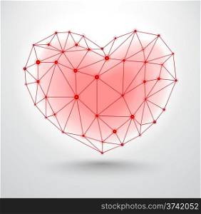Shiny heart symbol with connections for Valentines Day