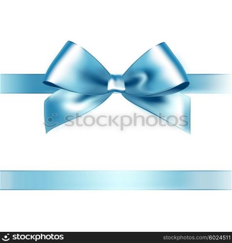 Shiny light blue satin ribbon on white background. Shiny light blue satin ribbon on white background. Vector