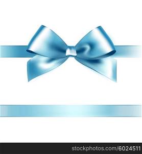 Shiny light blue satin ribbon on white background. Shiny light blue satin ribbon on white background. Vector