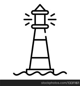 Shiny lighthouse icon. Outline shiny lighthouse vector icon for web design isolated on white background. Shiny lighthouse icon, outline style